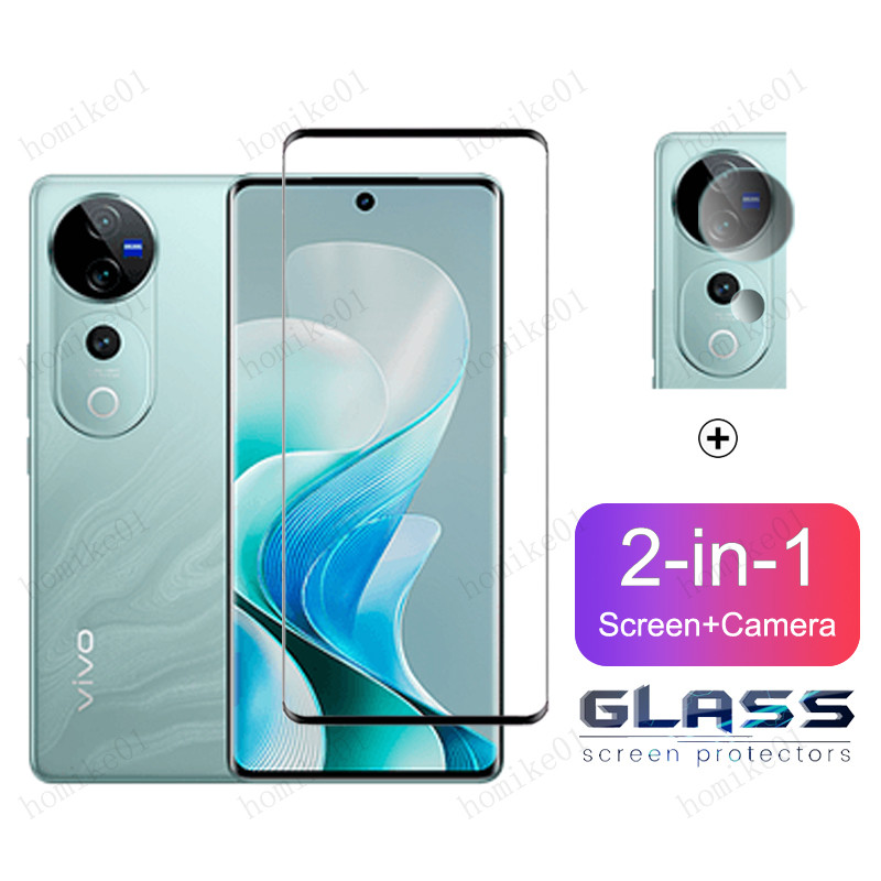2 in 1 ฟิล์ม Vivo V40 Pro 5G ฟิล์มกระจก HD ฟิมล์กระจก Vivo V25 V27 V29 V30 V40 Pro 5G Y76 Y56 Y36 Y1