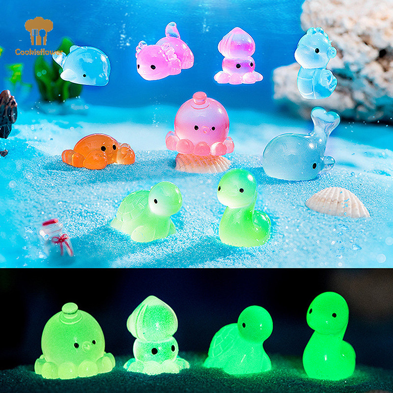 CKFR Luminous Marine สัตว์เครื่องประดับเรืองแสงสัตว์จี้ Micro ปลาปู Dolphin Octopus ตกแต่งภูมิทัศน์ใหม่
