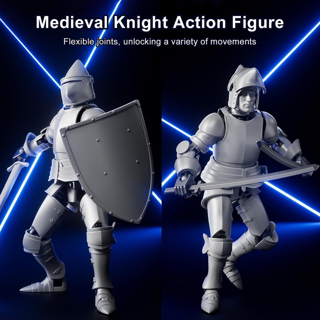 Lucky 13 Action Figure 3D Dummy 13 หุ่นยนต์ของเล่น 3D พิมพ์ของเล่นอัศวินยุคกลางของเล่น Movable Figures Mechanical สไตล์ Movable Joints ของเล่น antirtth