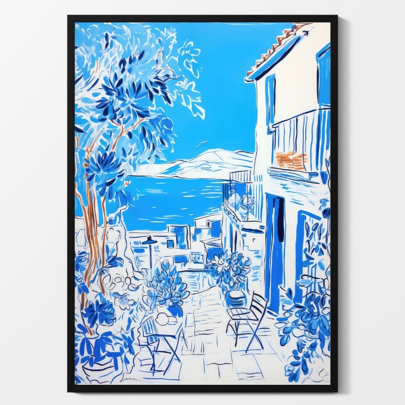 สีสันบทคัดย่อการเดินทางภูมิทัศน์โปสเตอร์กรีกสถาปนิกจุดชมวิวภาพวาดผ้าใบboho Wall Artห้องนั่งเล่นตกแต่งบ้าน - รูปที่ 4