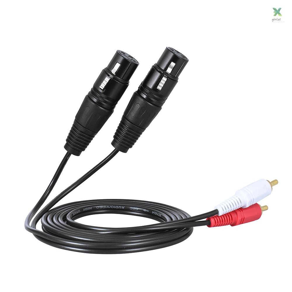 [ttmusic] สาย Dual Xlr Dual Rca Male Dual Xlr Female 5ft Stereo Audio Female To Dual Audio Cable Dua