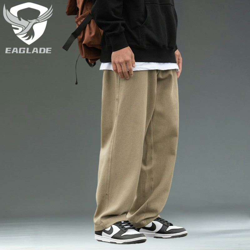 Eaglade Tactical Cargo Baggy Loose Pants for Men K2214 in Khaki B02