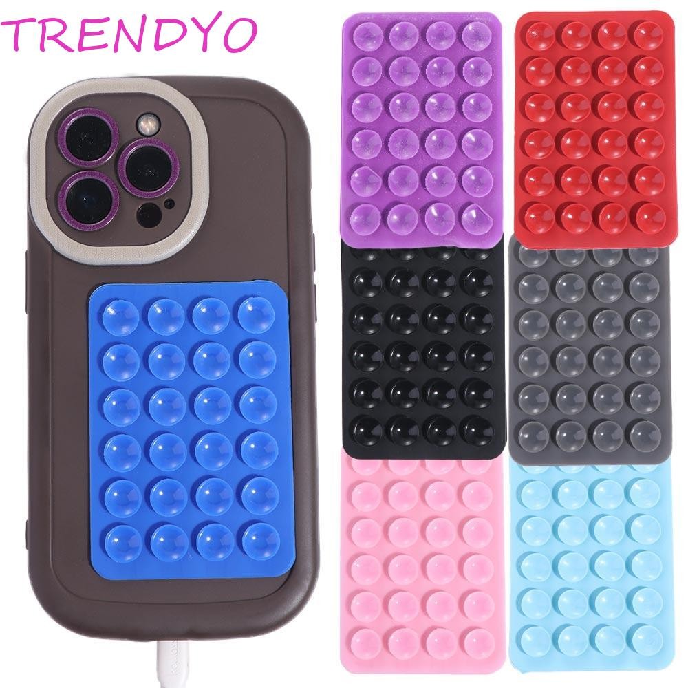 Trendyo 2 ชิ้นแผ่นดูดโทรศัพท์กันลื่น 2 ชิ้นขาตั้งติดผนังเสื่อโทรศัพท์สองด้านสแควร์ถ้วยดูดเสื่อ