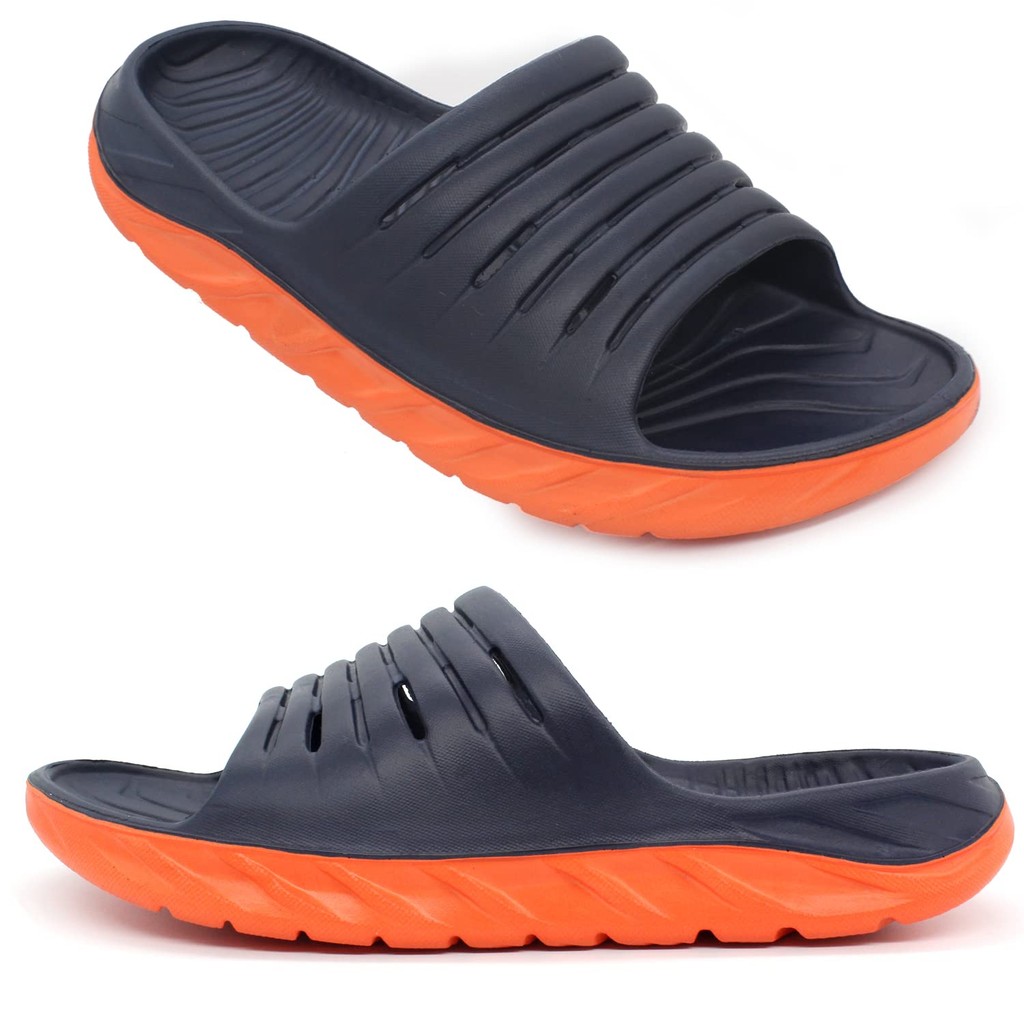 Mens Sport Recovery รองเท้าแตะสไลด์ plantar fasciitis Arch Support เบาะหนารองเท้าแตะน้ำหนักเบา Comfort orthotic เปิดนิ้วเท้า U-shaped รองเท้า