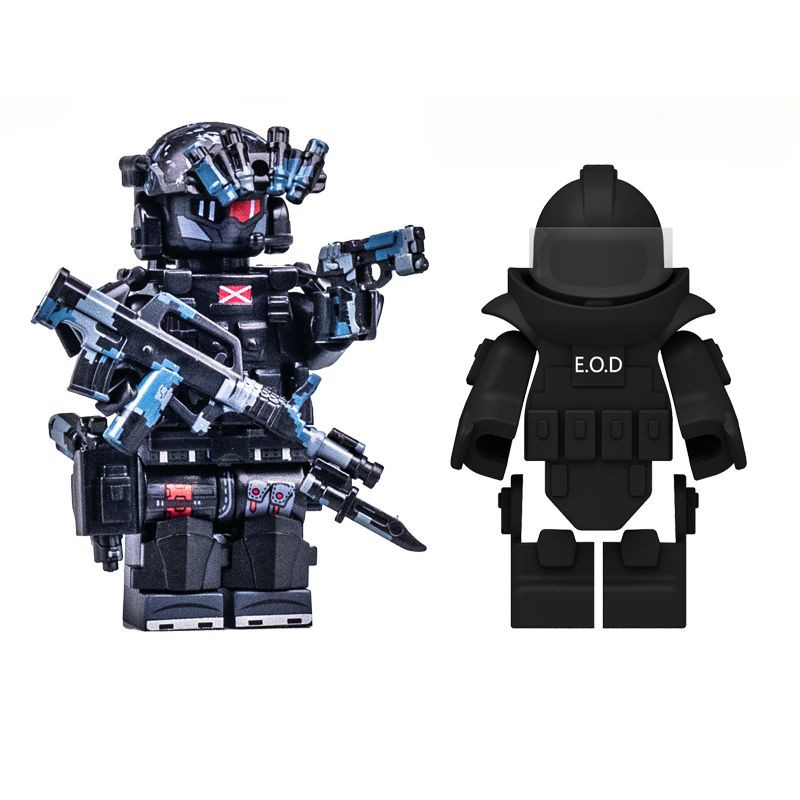 ใช้งานร่วมกับ Lego Building Blocks Re-Assembled Ghost SWAT Minifigures เด็กประกอบทหารกองกําลังพิเศษคู่ Armed ระเบิดของเล่นเด็กการศึกษา Assemb
