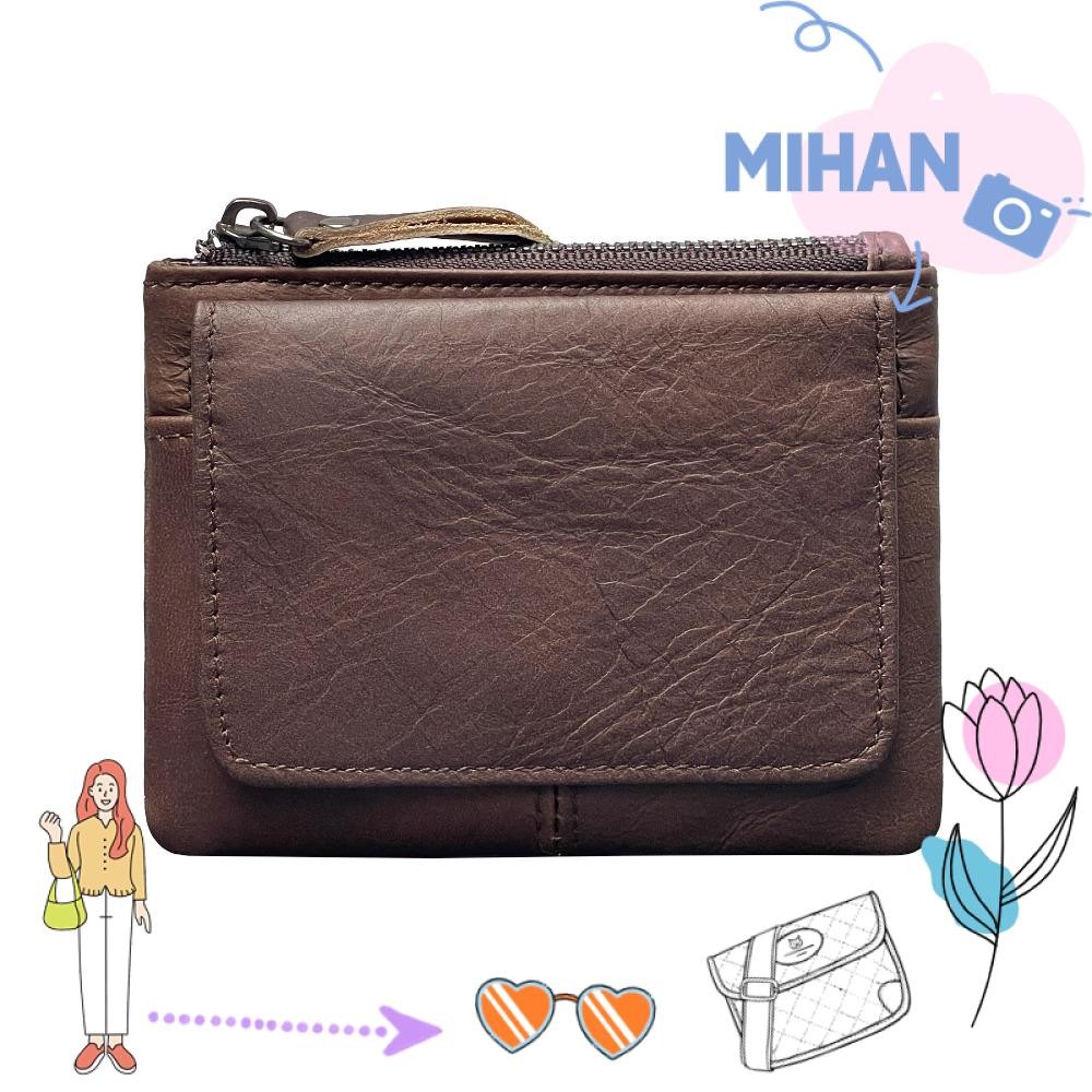 กระเป๋าใส่เหรียญ MH,กระเป๋าสตางค์ RFID ที่นั่งหลายบัตรขนาดเล็ก,กระเป๋าเก็บหนังแท้ทรงสลิมสร้างสรรค์ผู้หญิง
