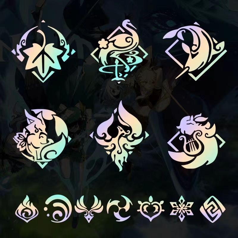 🍀Original God Seven Elements Miha Tour กระเป๋าเดินทางสองมิติคอมพิวเตอร์โทรศัพท์มือถือสติกเกอร์ติดรถ