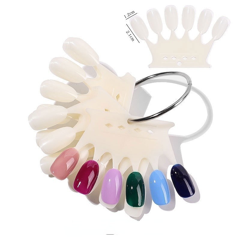 ชาร์ตโชว์สีทาเล็บ ชาร์ตแบบมงกุฎ ชาร์ตมงกุฎ 60 เล็บ 10 แผ่น สีขุ่น สีใส ชาร์ตโชว์สีทาเล็บ - รูปที่ 3