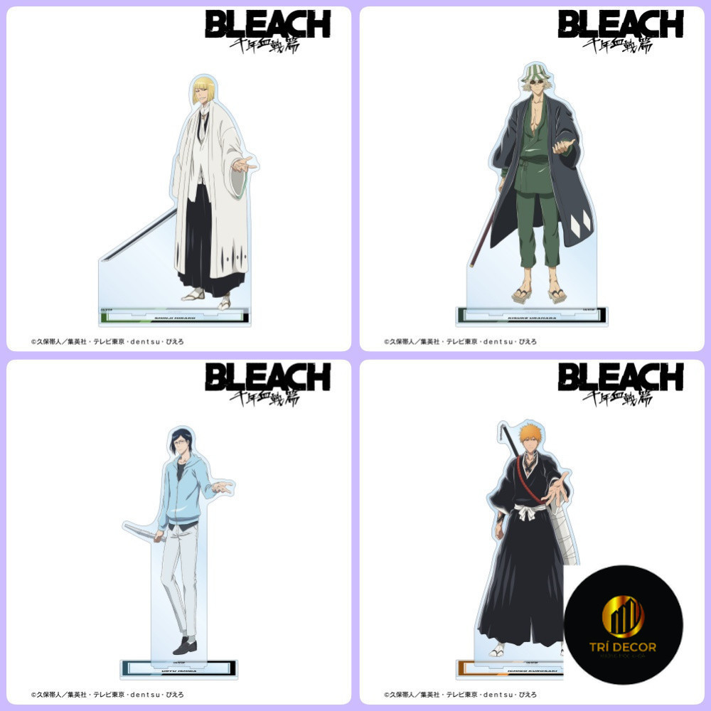 พวงกุญแจ, สแตนดี้, อะนิเมะ BLEACH Hirako Shinji Kuchiki Byakuya ภาพวาดแก้วสําหรับศึกษาและโต๊ะทํางานต
