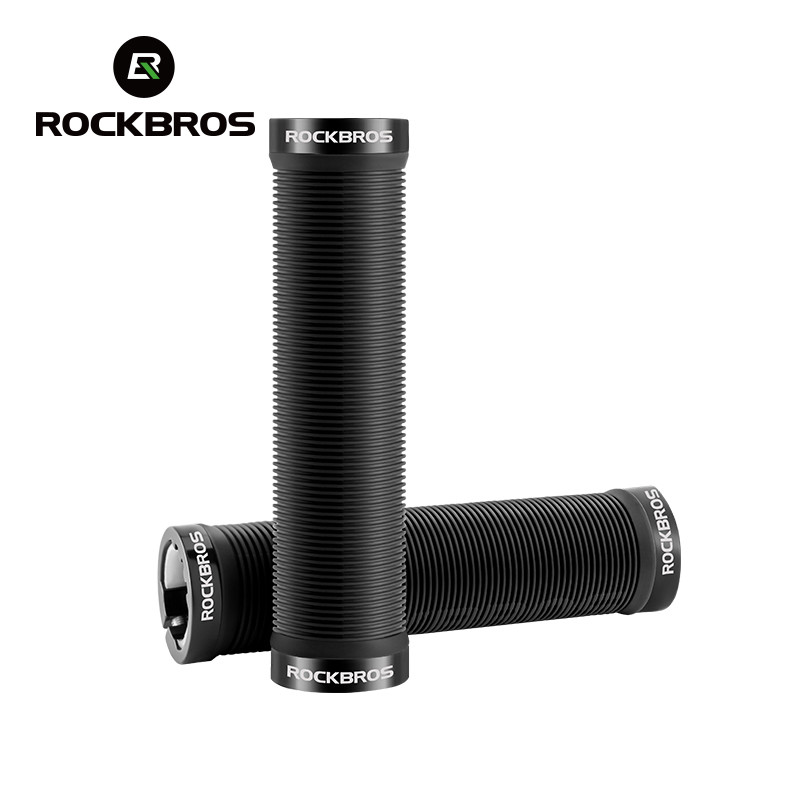 Rockbros แฮนด์จับทวิภาคีล็อค Anti-Skid Double Shock-Proof สบายจักรยาน Grips ยางติดตั้งง่ายโลหะผสมล็อค MTB ขี่จักรยานอะไหล่
