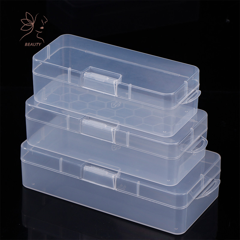 [maybeauty] กล่องเก็บเล็บเล็บอะไหล่ Organizer Clear Cuboid พลาสติกคอนเทนเนอร์บรรจุภัณฑ์สําหรับเล็บแปรงแฟ้มเล็บเครื่องมือ {TH}