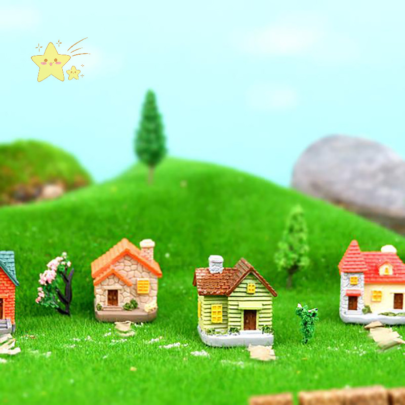 [JBTH] ตกแต่งเครื่องประดับเรซิน Miniature Fairy Garden House Villa Miniature Landscape Decor กลางแจ้