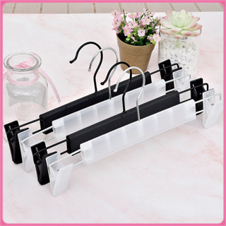 [5 ชิ้น] ไม้แขวนเสื้อ แบบมีที่หนีบในตัว หนีบได้ 2 ระดับความก…