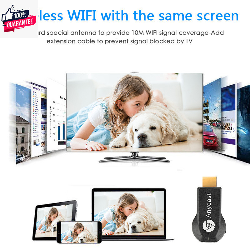 Anycast M9 HDเชื่อมต่อมือถือเข้ีวี ตัวแปลงสัญญาณภาพ HD Wireless Dongle Anycast DLNA Miracast HD Stre