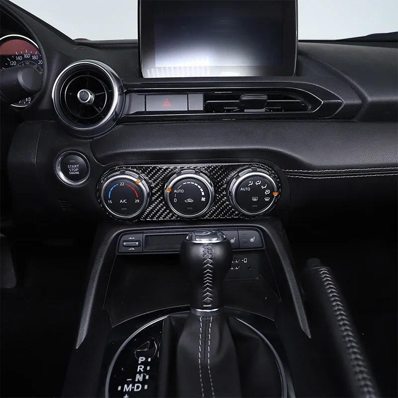 สําหรับ Mazda MX-5 ND 2016-2023 AC แผงควบคุม Trim - คาร์บอนไฟเบอร์แห้ง (กาว 3M)
