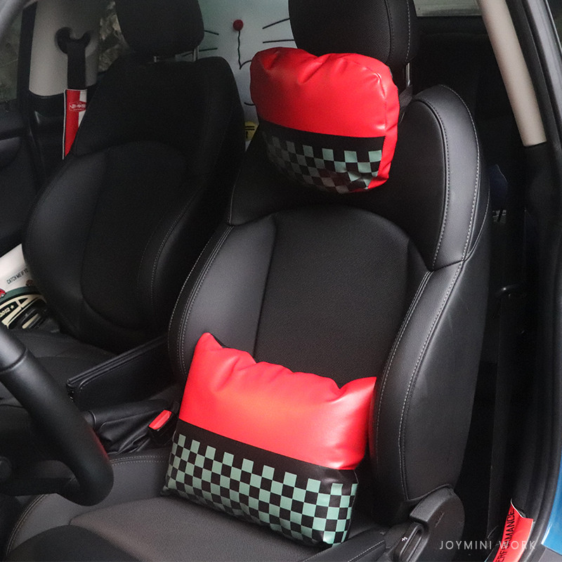 MINI COOPER Pillow COUNTRYMAN JCW CLUBMAN F54 F55 F56 F57 F60 R50 R52 R60 R53 R56 R55 R61 Car Seat Lumbar Cushion Painted Leather Pillow
