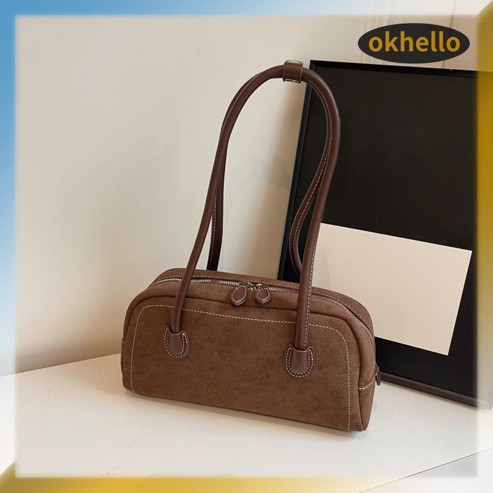 [Okhello.th] กระเป๋าสะพายไหล่สําหรับผู้หญิง Multi Pocket Underarm Bag กระเป๋าถือหนังนิ่ม Faux สําหรับทํางาน