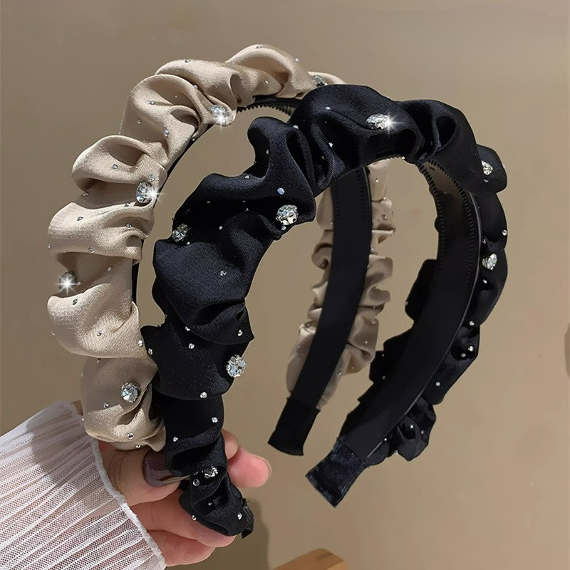 Shine French Bling Hair Hoop Retro Hairbands Headwear สําหรับผู้หญิงสาว