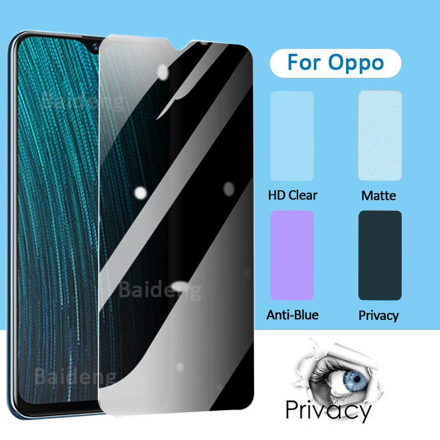 ฟิล์มกระจก ฟิล์มกันเสือก ฟิล์มด้าน สำหรับ OPPO A3x A18 A38 A60 A57 A58 A78 A3s A5s A9 2020 A94 A95 A98 A79 A77s A96 A74 A53 A55 A54 A76 A78 A15s A17k A16k A12 A74 F11 F9 Pro 5G 4G