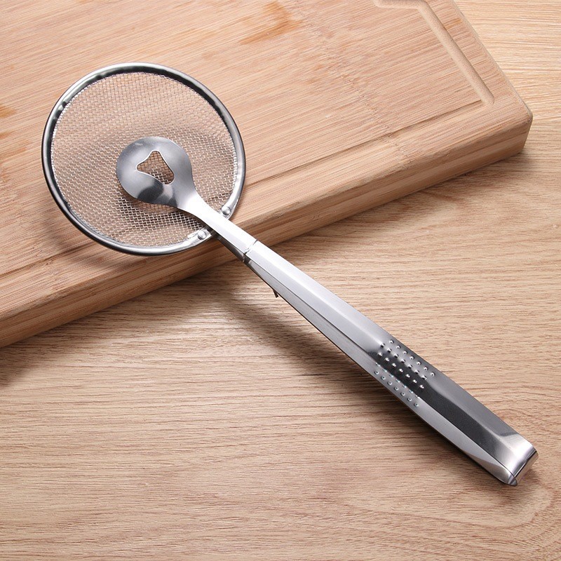 ที่คีบสแตนเลสพร้อมตะแกรงกรองน้ำมันในตัว ตะแกรงตักอาหาร ตะแกรงทอด ตะแกรงตักเศษอาหาร ตะแกรงกรองน้ำมัน ที่คีบอาหาร ที่คีบอา - รูปที่ 7