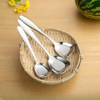 ช้อนสแตนเลสทรงสี่เหลี่ยมหนา 304 คุณภาพสูง สำหรับครัวบ้าน