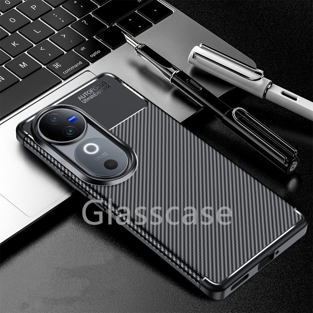 Vivo V40 pro 2024 สําหรับ Vivo V40 pro V40pro VivoV40 VivoV40pro 5G คาร์บอนไฟเบอร์ TPU เคสโทรศัพท์นุ่มกันกระแทกปลอกซิลิโคนกลับปกอ่อน