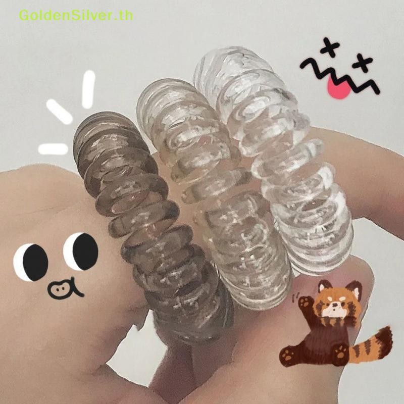 Goldensilver 9 ชิ้น/เซ็ตผมผูกสีสันพลาสติกยางรัดผมยางสายโทรศัพท์ Scrunchies อุปกรณ์เสริมผม Headwear TH - รูปที่ 2