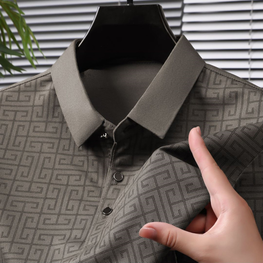 เสื้อโปโลผู้ชาย jacquard ธุรกิจเสื้อโปโลระบายอากาศแห้งเร็ว