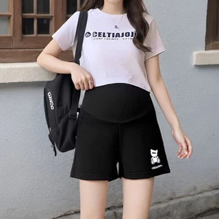 กางเกงขาสั้นคนท้อง สไตล์สบายๆ ฤดูร้อน ขนาดใหญ่ แบบหลวมใส่สบาย