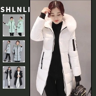 ฤดูหนาวผู้หญิงผ้าฝ้ายเบาะแจ็คเก็ตบิ๊กขนปกสลิมฟิตกลางความยาวข…