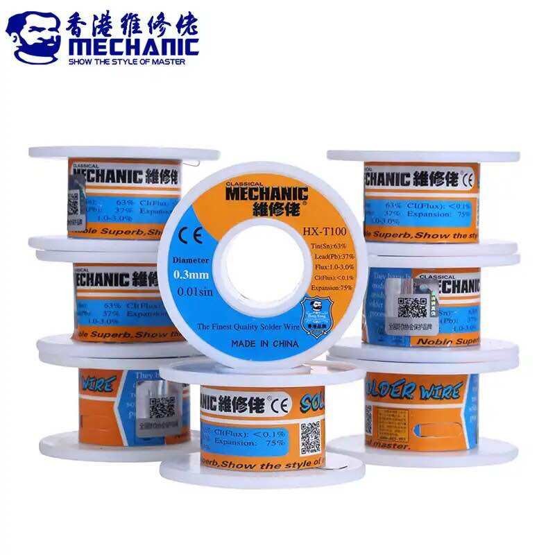 MECHANIC HX-T100 ลวดบัดกรีดีบุก  ปราศจากตะกั่ว แกนเรซิน สำหรับซ่อมโทรศัพท์
