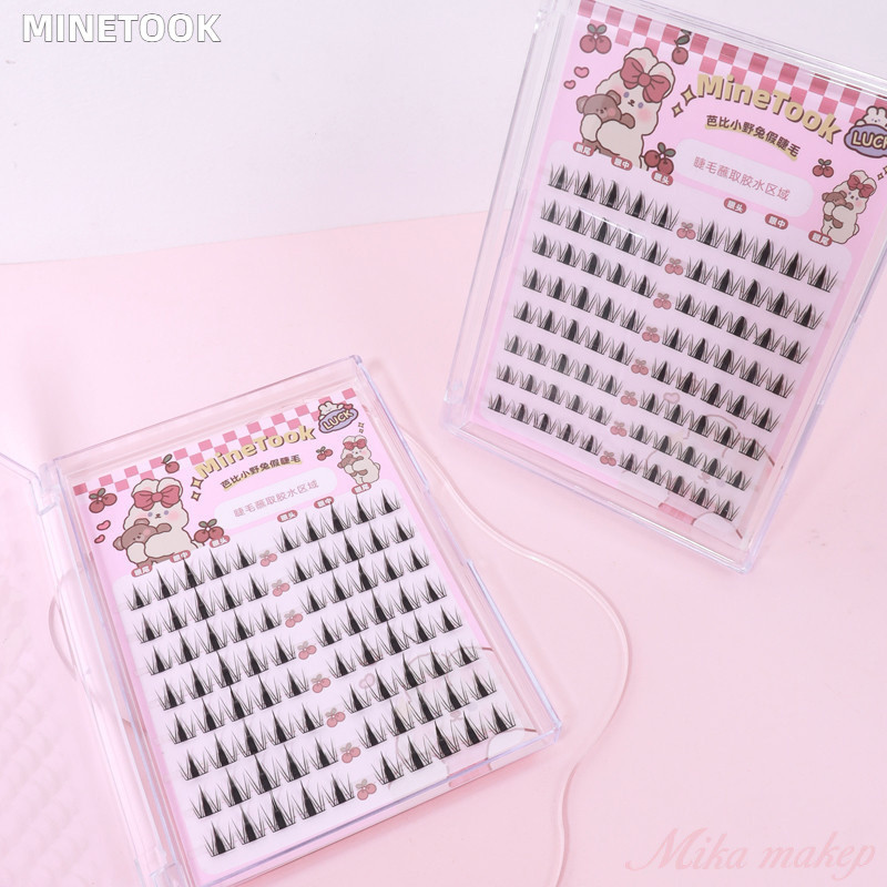 MINETOOK ขนตาปลอมคลัสเตอร์เดี่ยวแบ่งส่วนสไตล์กระต่ายม้วน