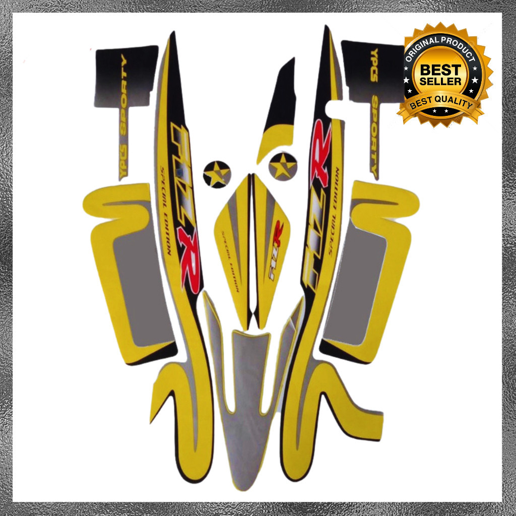 Yamaha F1ZR 2001 Yellow Caltex Striping Stickers, Best F1ZR 2001 Caltex Standard Sticker List