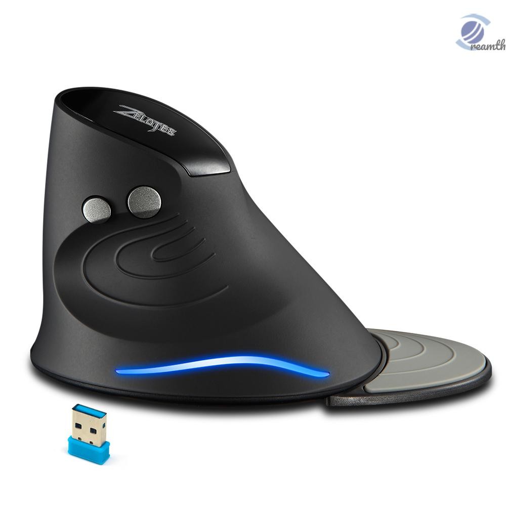 [MCDM]ZELOTES F-17 เมาส์แนวตั้ง เมาส์สําหรับเล่นเกมไร้สาย 2.4GHz 6 คีย์เมาส์ออปติคัลตามหลักสรีรศาสตร์พร้อม 3 ความเร็วการเคลื่อนไหวที่ปรับได้สําหรับแล็ปท็อปพีซี