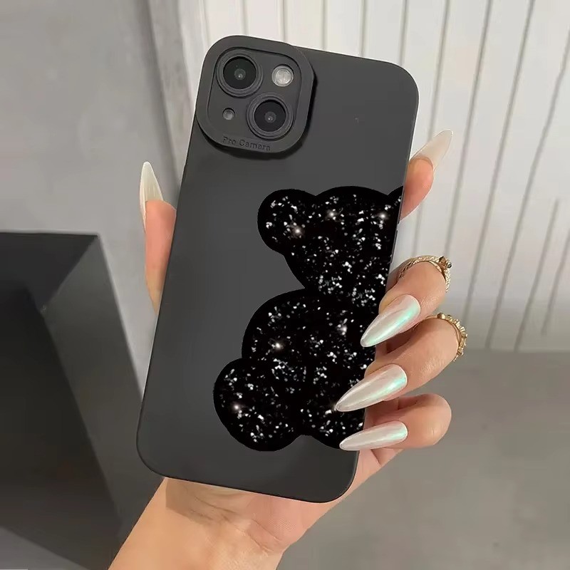 ซิลิโคนสีสันสดใสเคสโทรศัพท์นุ่มสําหรับ Samsung S24 S23 S22 S21 S20 Plus Ultra S23 FE S21 FE S20 FE หมายเหตุ 20 Ultra หมีน้อยดอกไม้รูปแบบฝาครอบ