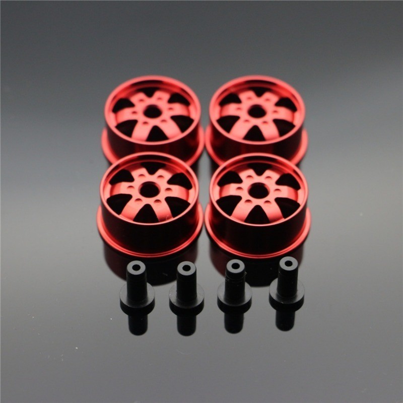 เส้นผ่านศูนย์กลางกลางล้อน้ําหนักเบาชิ้นส่วนทํามือสําหรับ Tamiya MINI 4WD ล้อสี w/แผ่นอลูมิเนียม L004 1 ชุด/ล็อต - รูปที่ 4