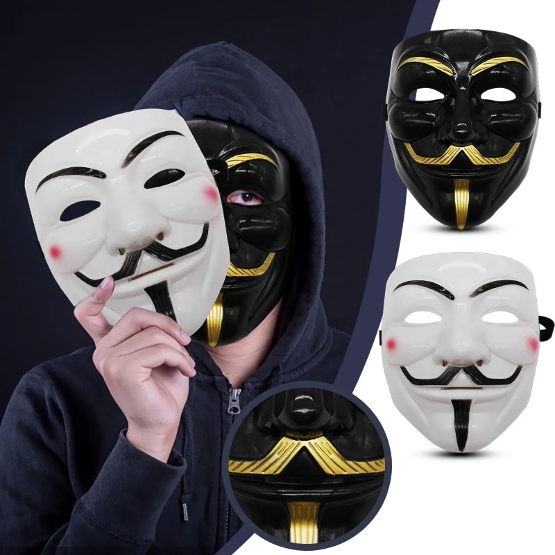 ภาพยนตร์คอสเพลย์ Vendetta Hacker Mask ไม่ระบุชื่อ Man Fawkes ฮาโลวีนคริสต์มาสของขวัญ Film Theme Mask