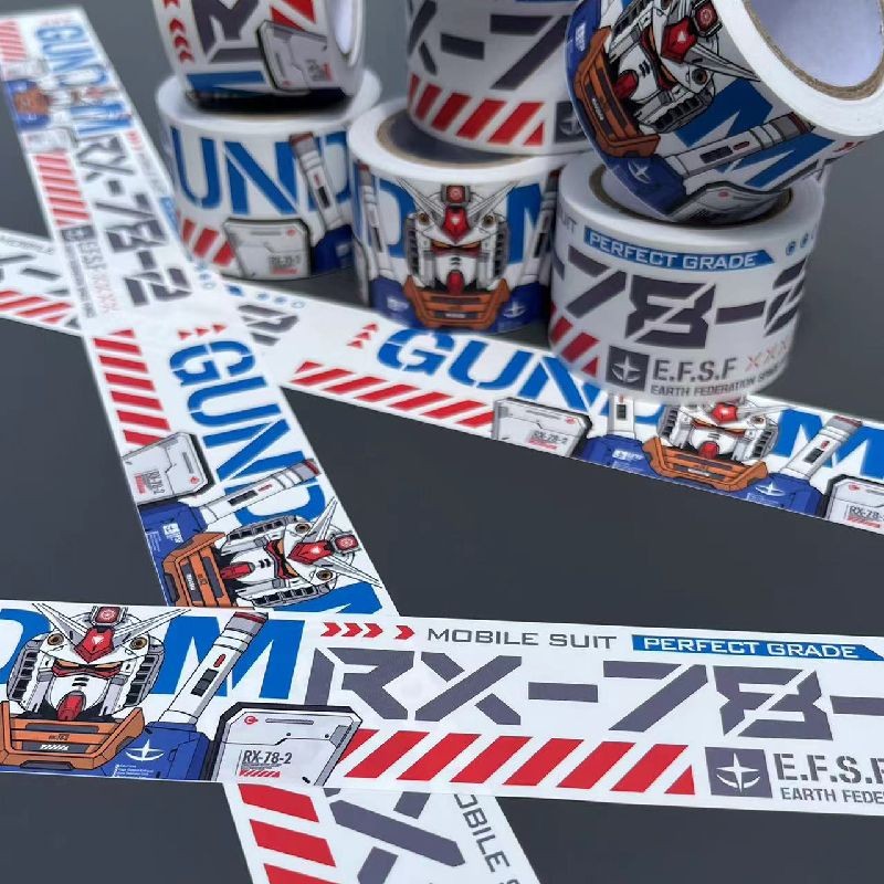 Gundam RX78 อินเทรนด์เล่นตกแต่งกันน้ําเทปถังปลาเดสก์ท็อป Hand-Made ชั้นวางจักรยาน Self-Adhesive สติกเกอร์ Leave ไม่มีกาว TZ2