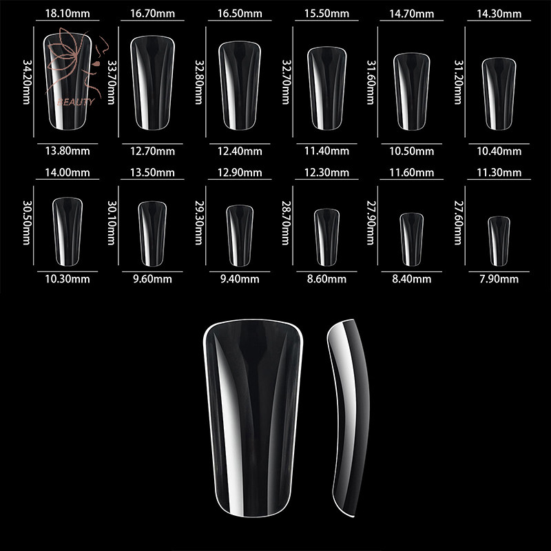 maybeauty 504pcs เล็บเป็ดสําหรับเล็บอะคริลิคครึ่งฝาครอบเล็ รูปที่ 3