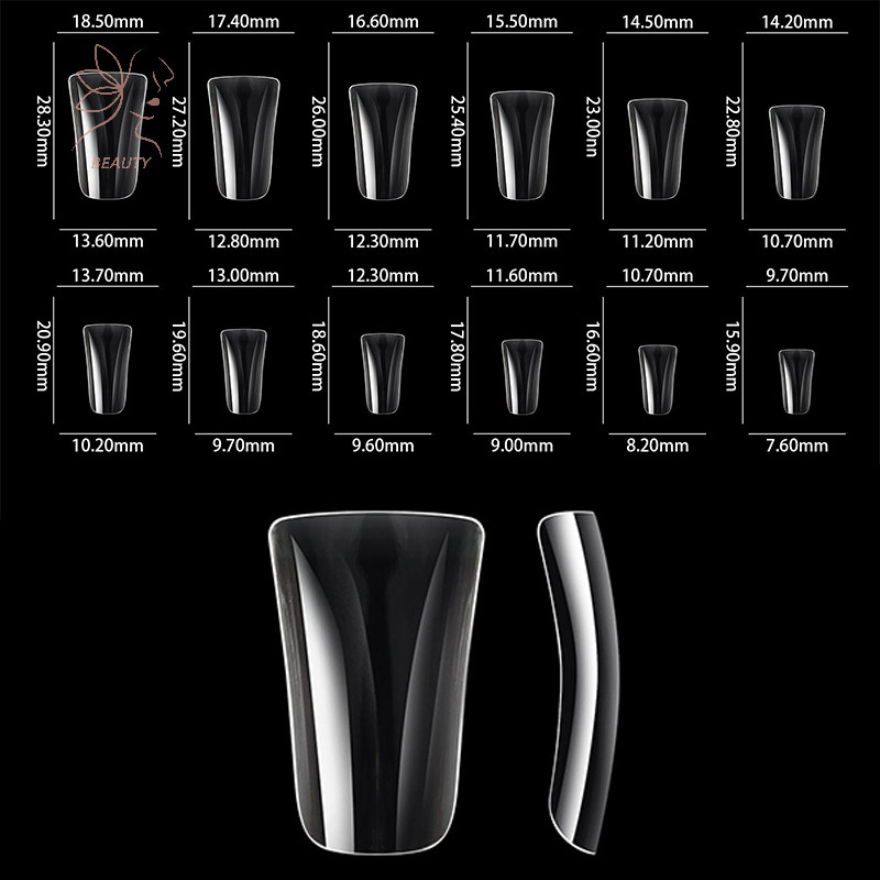 maybeauty 504pcs เล็บเป็ดสําหรับเล็บอะคริลิคครึ่งฝาครอบเล็ รูปที่ 8