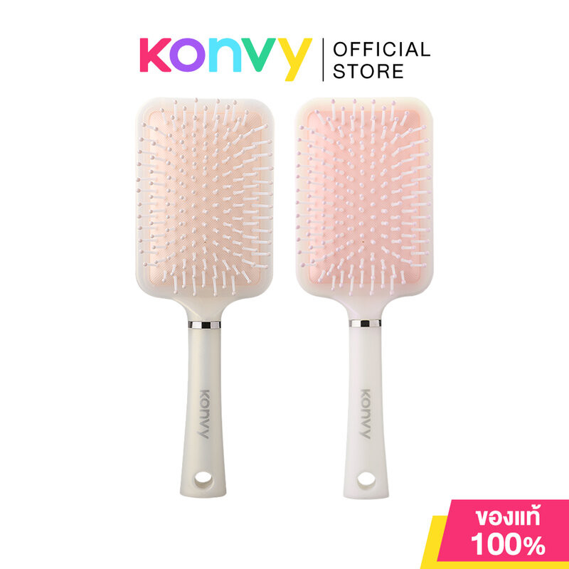 Konvy Square Air Cushion Massage Hair Comb คอนวี่ แปรงหวีผมทรงสี่เหลี่ยม (Champagne/Pink)