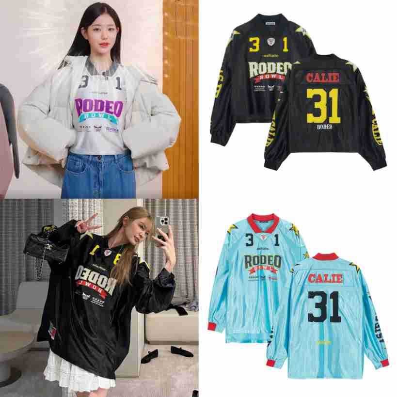 [SR-STUDIO] as if calie Stitching Letter เสื้อยืดผู้หญิง สไตล์โล่ง ลายการทิชชิ่ง