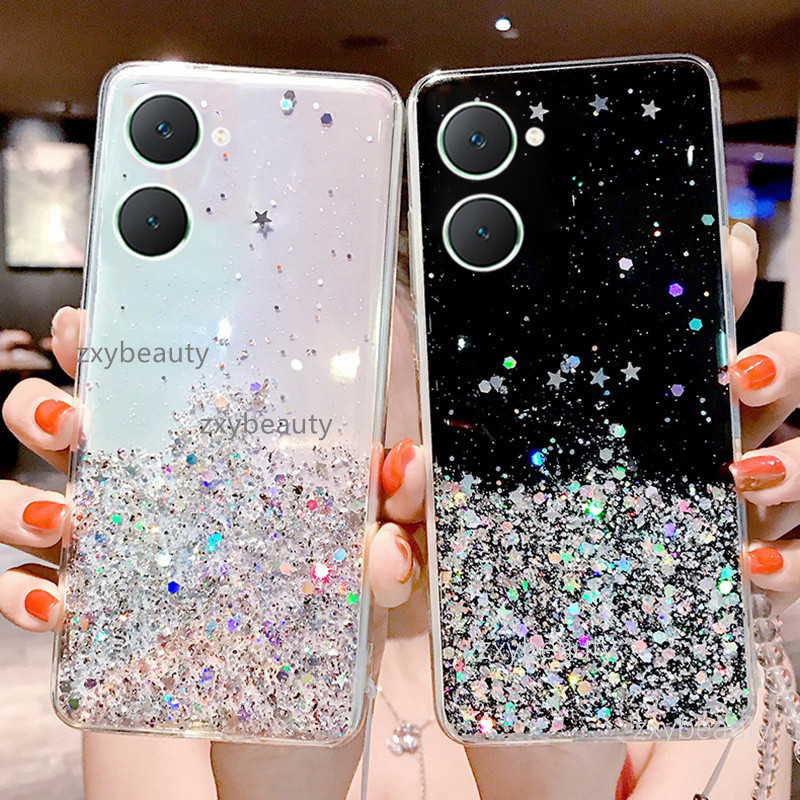 ปลอกสําหรับvivo Y03 Y03T Y18 Y28S Y18S 4G 5G 2024 เคสโทรศัพท์ซิลิโคนอ่อนนุ่มBlingโปร่งใสกันกระแทกสําหรับVivoY03T VivoY18 Y27 Y36 Y27Sนุ่มกรณี