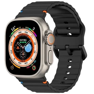 Breathable สร้อยข้อมือ Band กีฬาซิลิโคนสําหรับ Apple watch 46/40/41/45 มม.44 มม.38 มม.49 มม.Iwatch Series 9 8 7 6 5 3 SE Ultra 2
