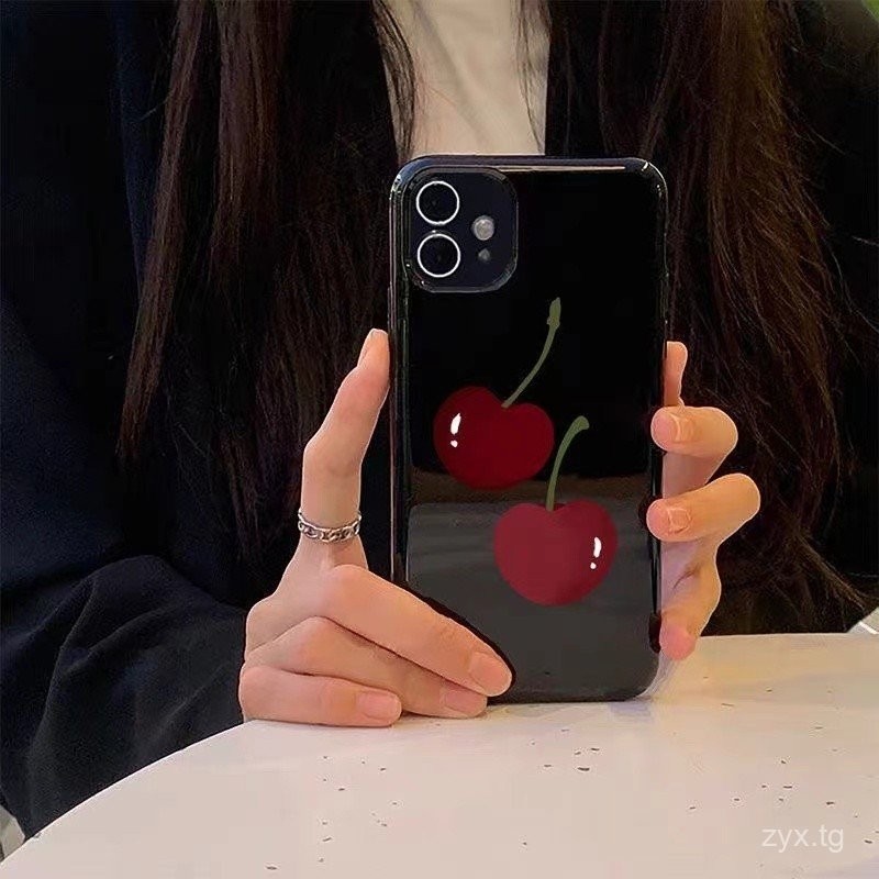 สองเชอร์รี่แอปเปิ้ล15PROMAX เคสโทรศัพท์มือถือ iphone13/14/11เรียบง่าย12/7/8P บุคลิกภาพ XR/X
