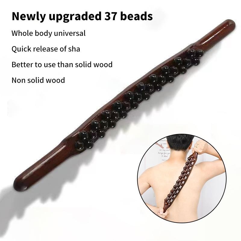 37 ลูกปัด Universal Back Massage Tendons Scraping Stick Point Treatment Gua Sha Relax เครื่องมือนวดหน้าท้อง (พลาสติก) ใหม่