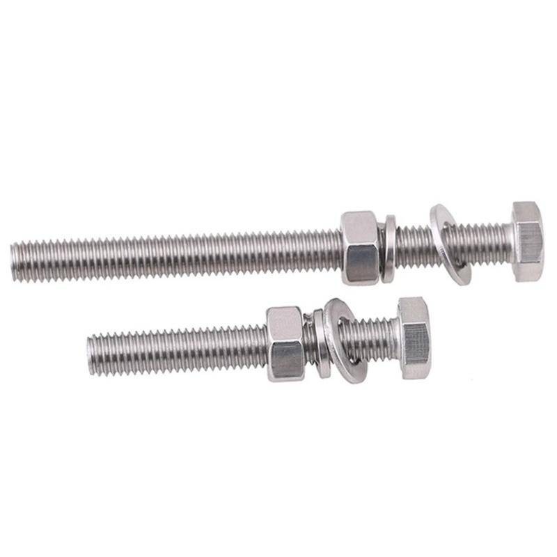 (((M3-M8) 316 สแตนเลสหกเหลี่ยมภายนอกสกรู Bolt Nut แบนยืดหยุ่นเครื่องซักผ้าชุดสกรู M3M4M5M6M8 - รูปที่ 3