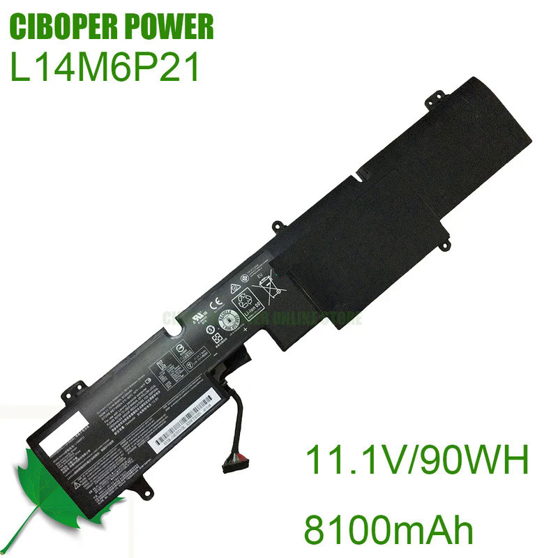 CP New Laptop Battery 5B10H35531 L14M6P21 11.1V/8100mAh/90WH For IdeaPad Y900 Y910 Y900-17ISK-80Q100