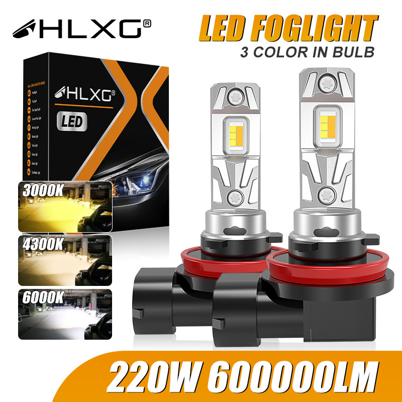 2ชิ้น 600000Lm H8 H11 H9 4300K 9005 HB3 9006 HB4 หลอดไฟ LED หมอกไฟ Canbus ไม่มีข้อผิดพลาด 6500K สีขาว 3000K Golden DRL ไฟวิ่งกลางวันรถ 12V