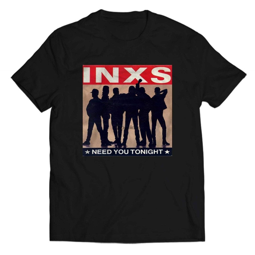 INXS Need Yoy Tonight Man s Tee DMN เสื้อยืดสีดํา
